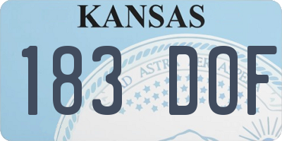 KS license plate 183DOF