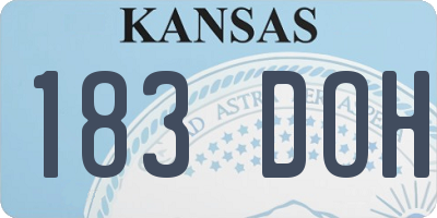 KS license plate 183DOH