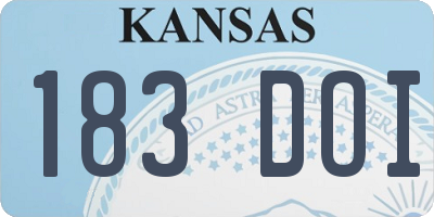 KS license plate 183DOI