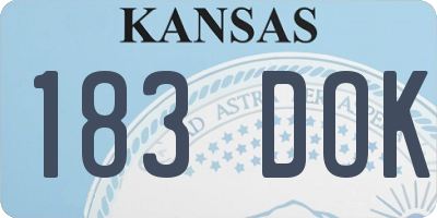 KS license plate 183DOK
