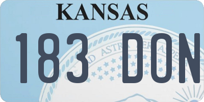 KS license plate 183DON