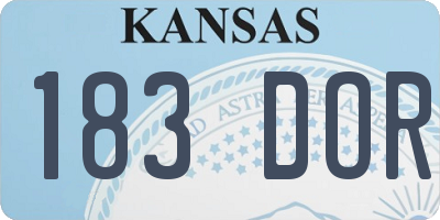 KS license plate 183DOR