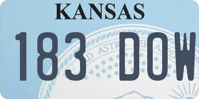 KS license plate 183DOW