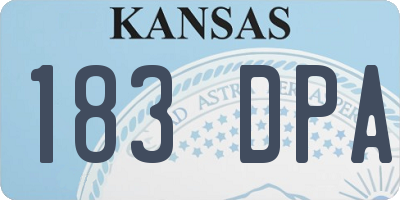 KS license plate 183DPA