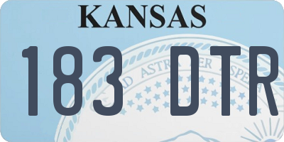 KS license plate 183DTR