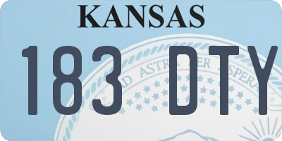 KS license plate 183DTY
