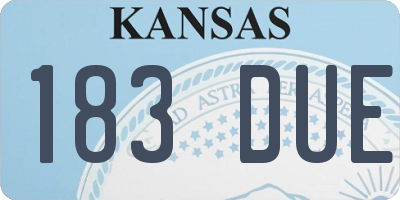 KS license plate 183DUE