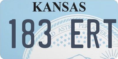 KS license plate 183ERT