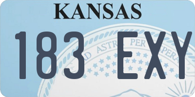 KS license plate 183EXY