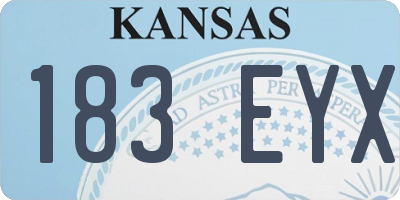 KS license plate 183EYX