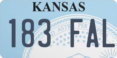 KS license plate 183FAL