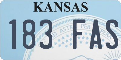 KS license plate 183FAS