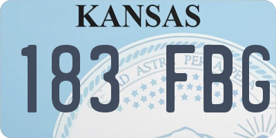 KS license plate 183FBG