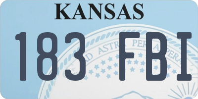 KS license plate 183FBI