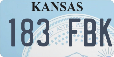 KS license plate 183FBK