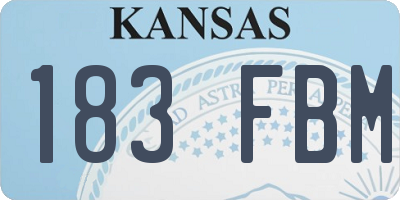 KS license plate 183FBM