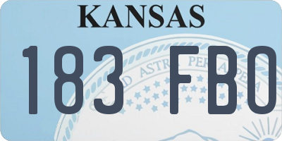 KS license plate 183FBO