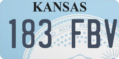KS license plate 183FBV