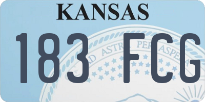 KS license plate 183FCG