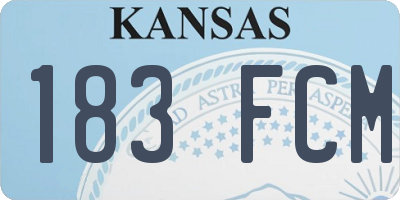 KS license plate 183FCM