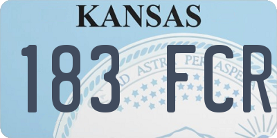 KS license plate 183FCR