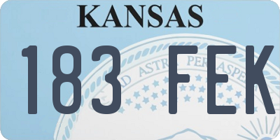 KS license plate 183FEK