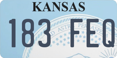KS license plate 183FEQ