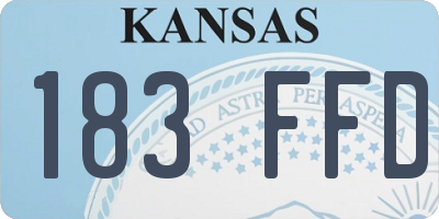 KS license plate 183FFD