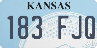 KS license plate 183FJQ