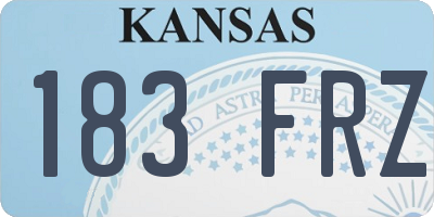 KS license plate 183FRZ