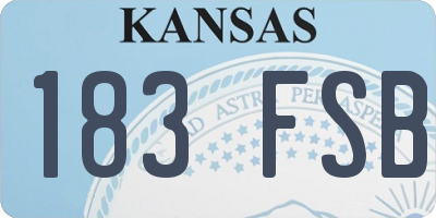 KS license plate 183FSB