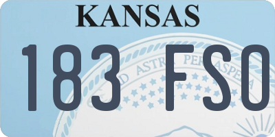 KS license plate 183FSO