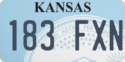KS license plate 183FXN