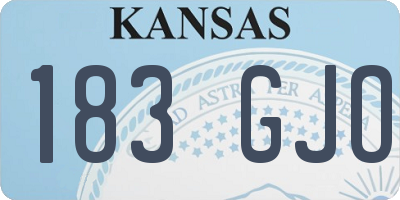 KS license plate 183GJO
