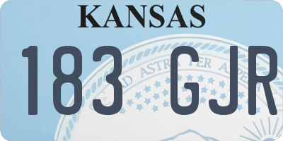 KS license plate 183GJR