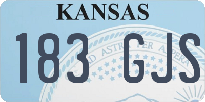 KS license plate 183GJS