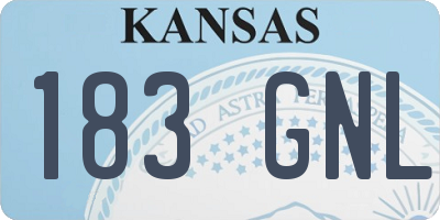 KS license plate 183GNL