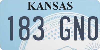 KS license plate 183GNO