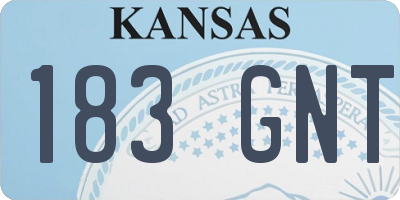 KS license plate 183GNT