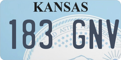 KS license plate 183GNV