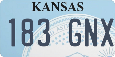 KS license plate 183GNX