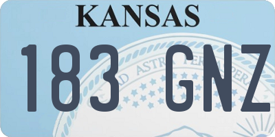 KS license plate 183GNZ