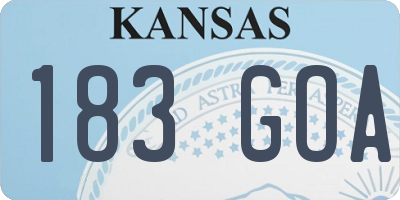 KS license plate 183GOA
