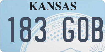 KS license plate 183GOB
