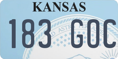 KS license plate 183GOC