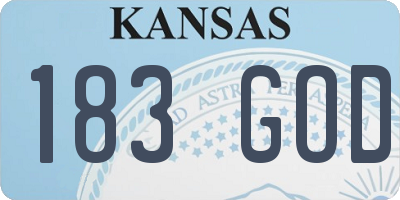 KS license plate 183GOD