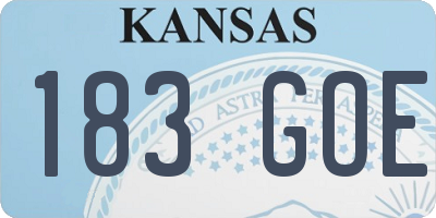KS license plate 183GOE