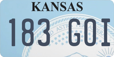 KS license plate 183GOI