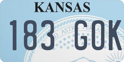 KS license plate 183GOK