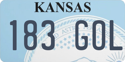 KS license plate 183GOL